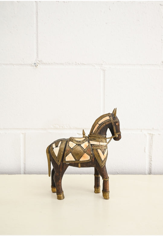 vintage hand carved moroccan horse