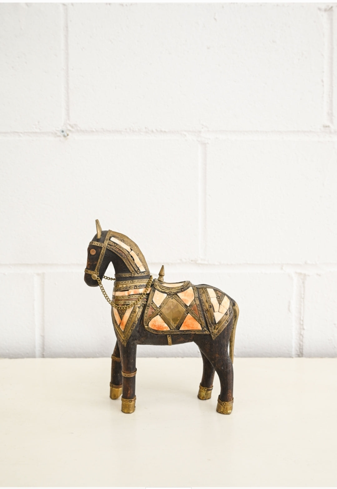 vintage hand carved moroccan horse