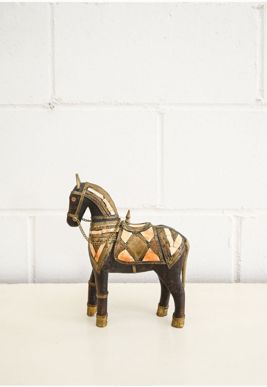 vintage hand carved moroccan horse