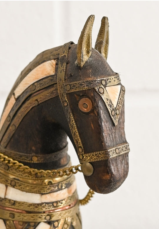 vintage hand carved moroccan horse