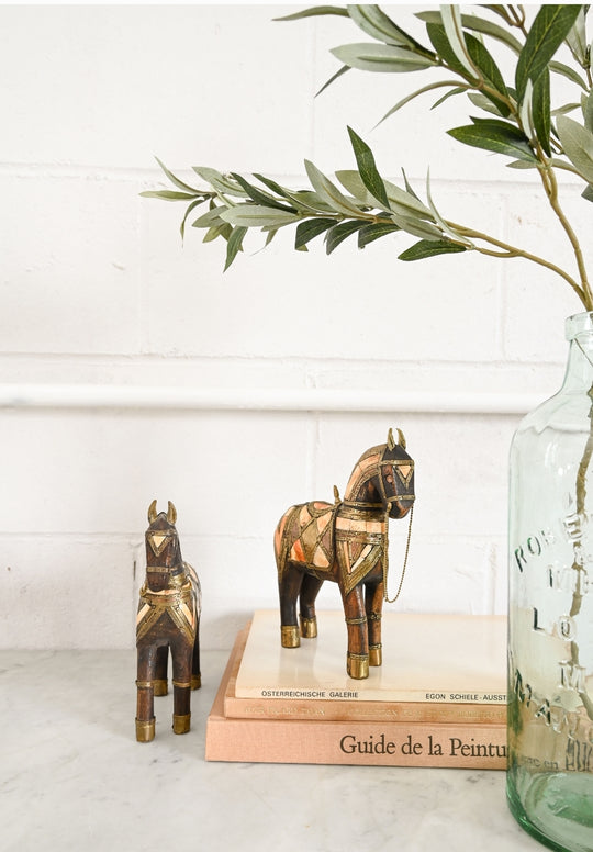 vintage hand carved moroccan horse