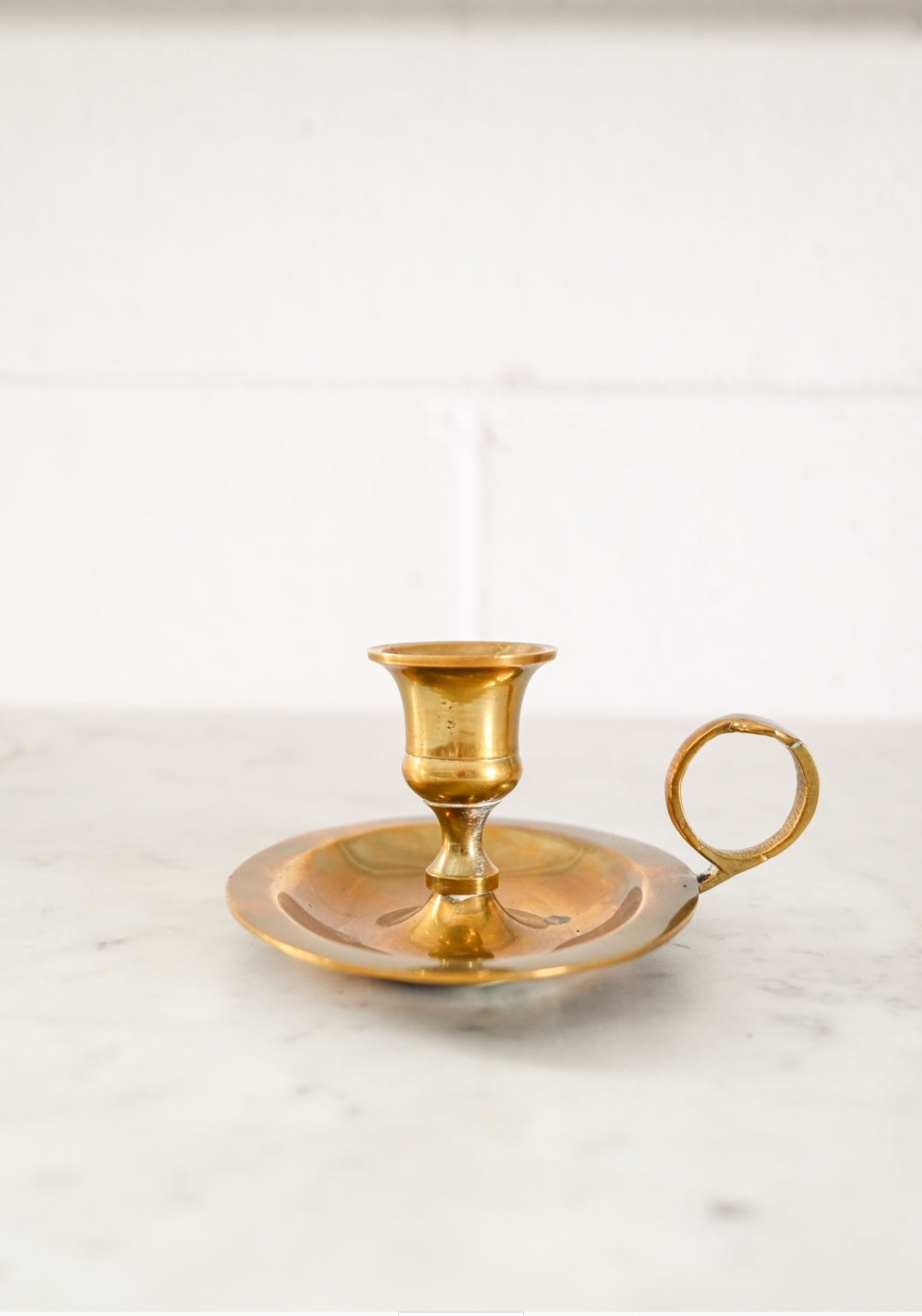 vintage oval french brass chamberstick