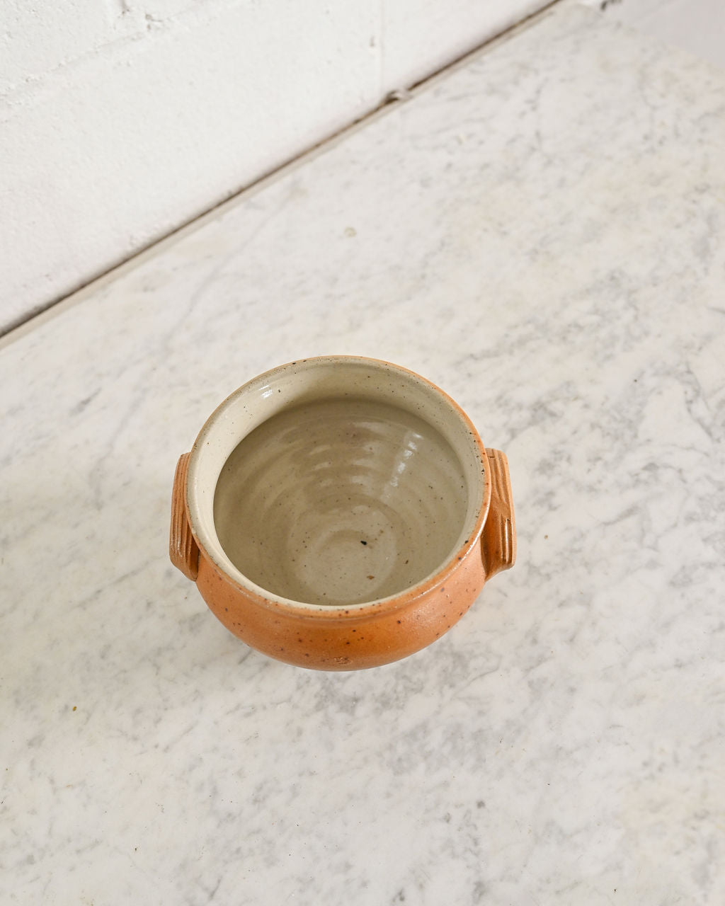 vintage French stoneware handled bowl