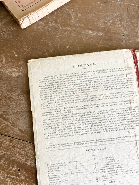 vintage French textbook, “la geographie” 1923
