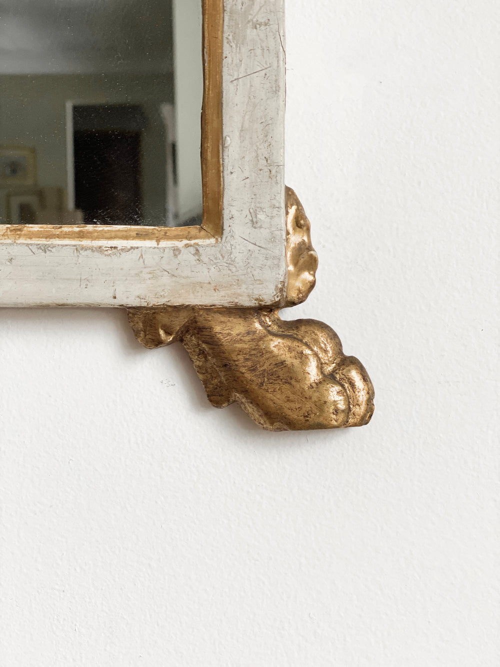 vintage white & gold mirror