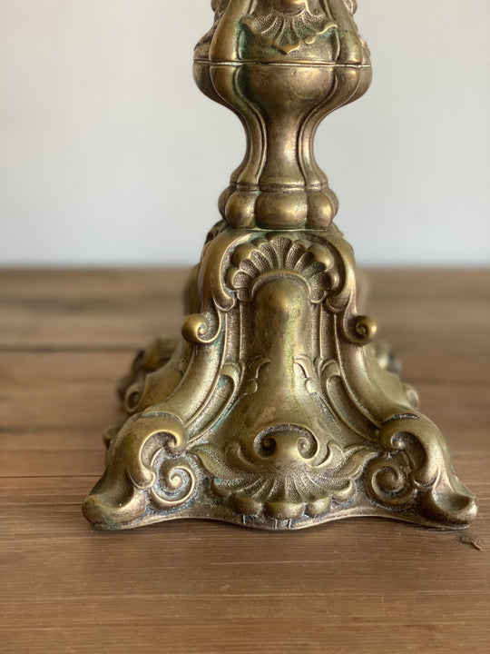 antique extra large European altar candlesticks