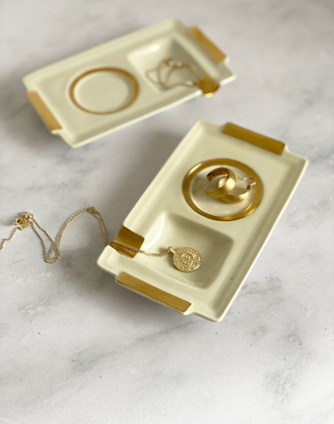 vintage Limoges saucer & ashtray, set of two