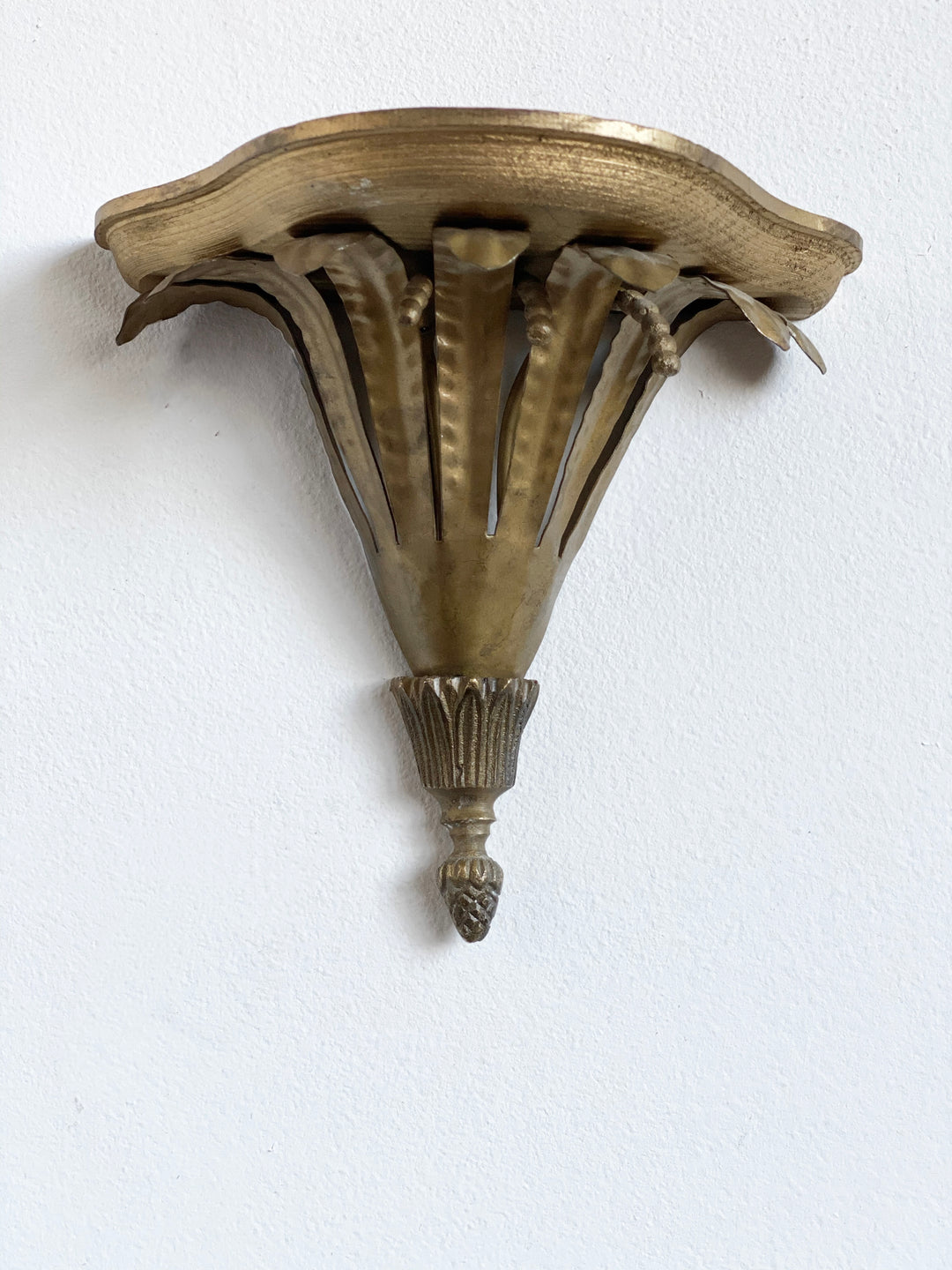 vintage mixed metal wood wall sconce