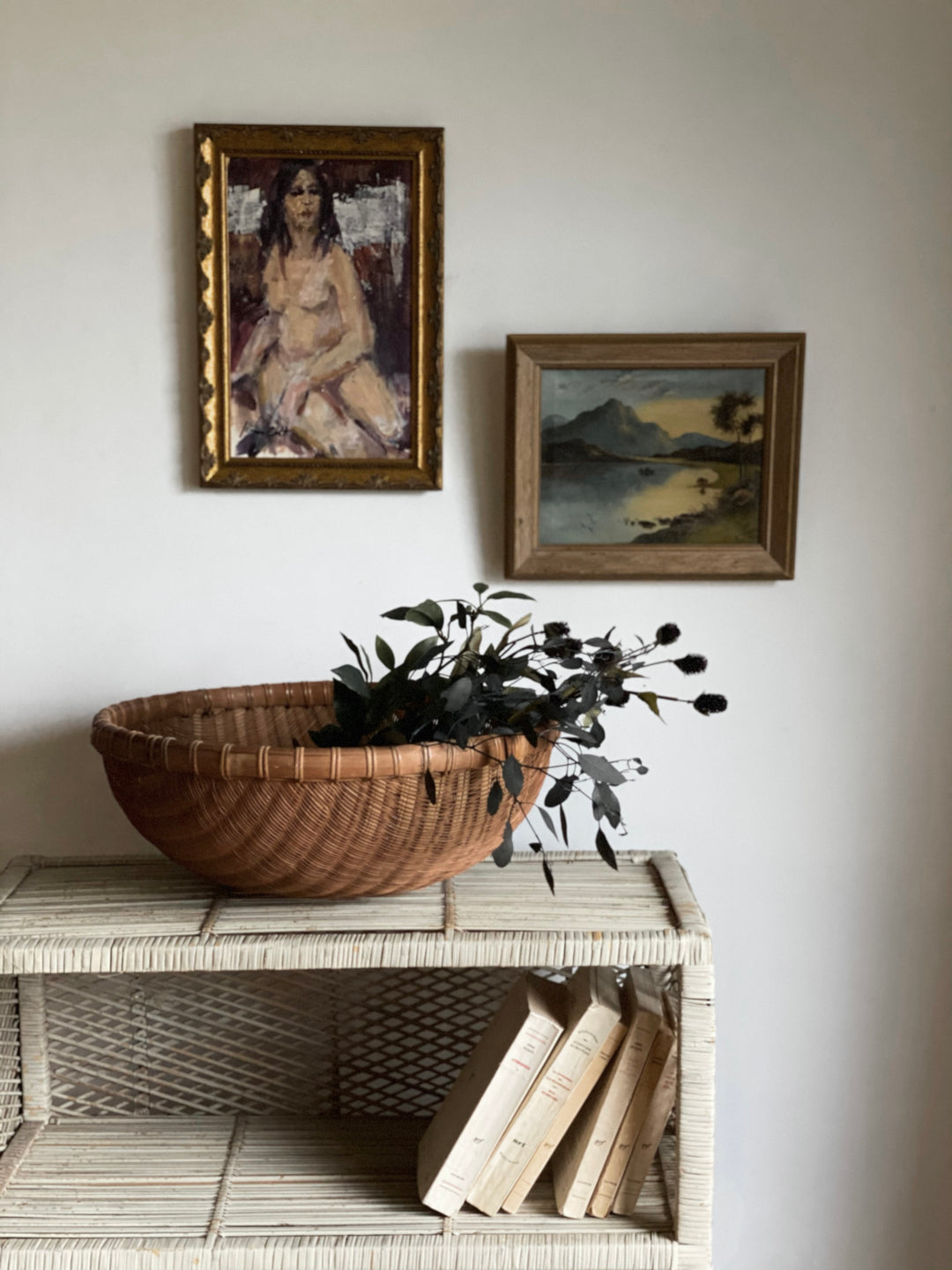 vintage woven oversized bowl