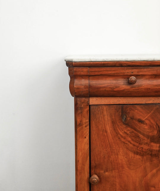 19th century Louis Philippe marble and walnut side table