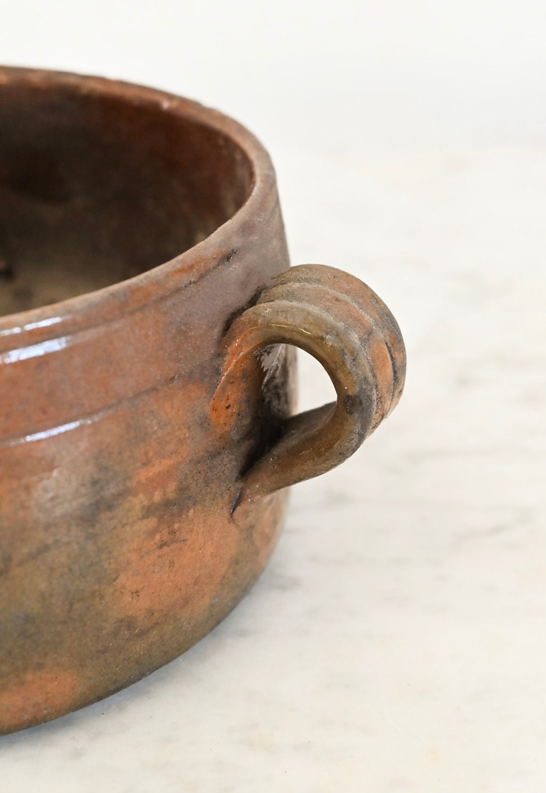 vintage french squat terra cotta vessel