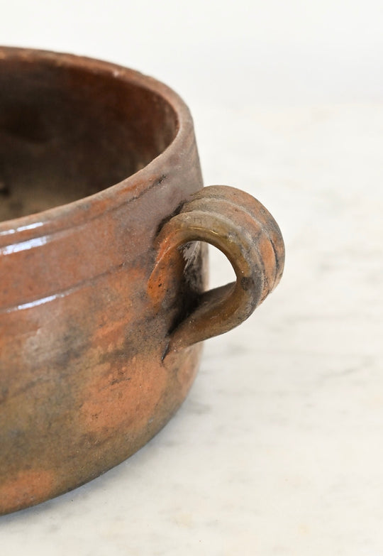 vintage french squat terra cotta vessel