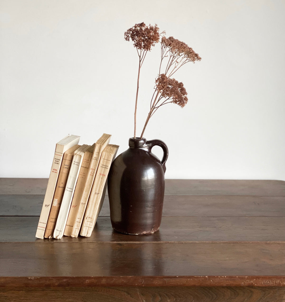 antique stoneware handled jug