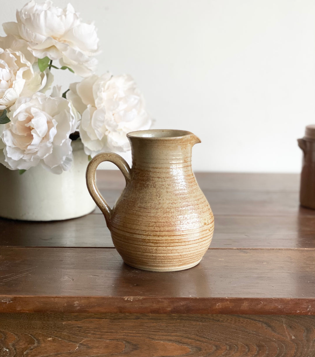vintage French stoneware pitcher