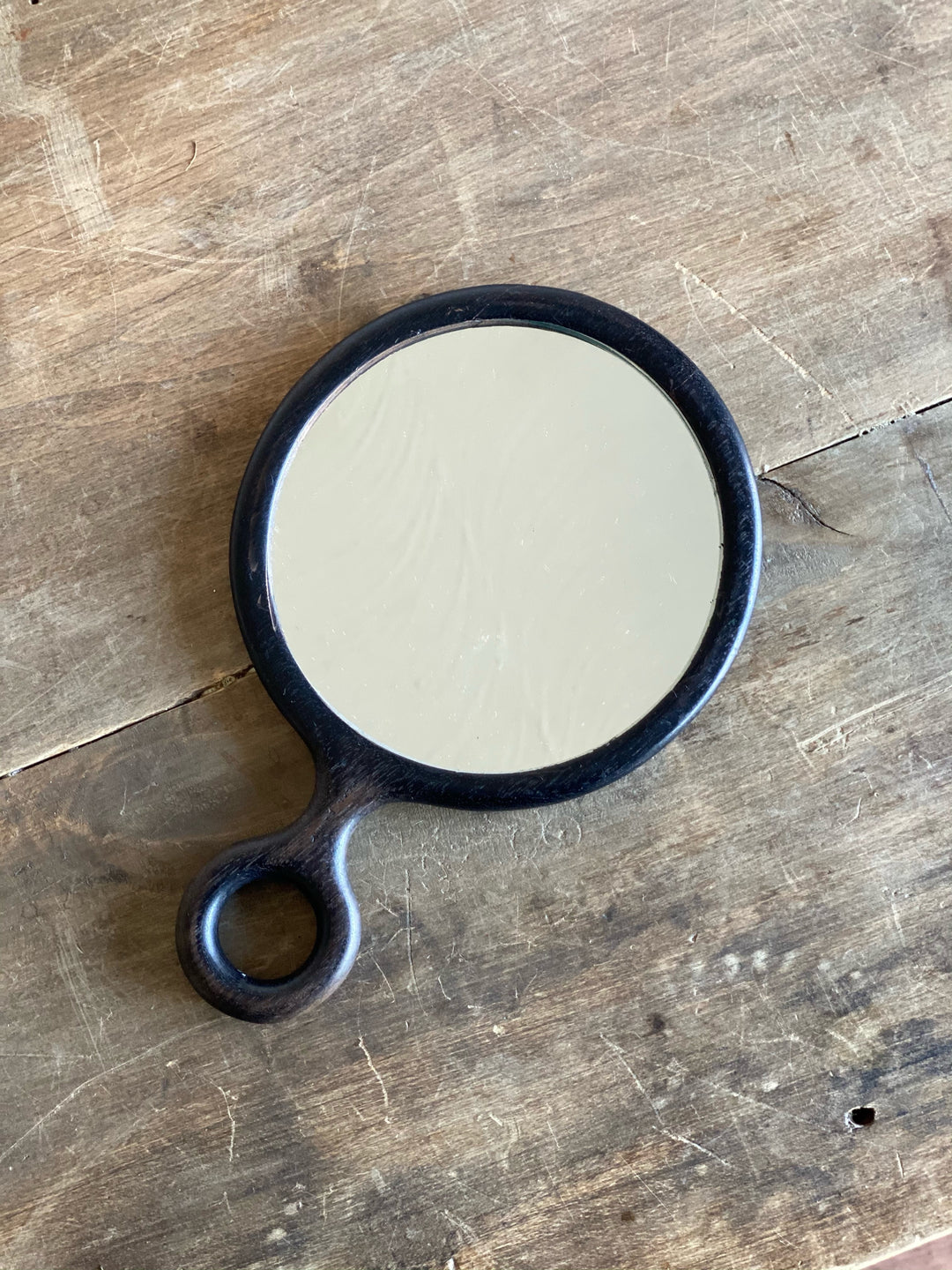 antique ebony hand mirror