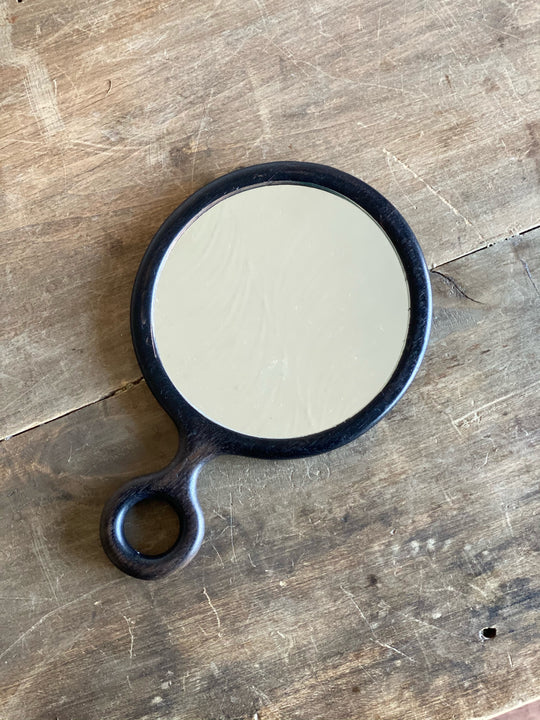 antique ebony hand mirror