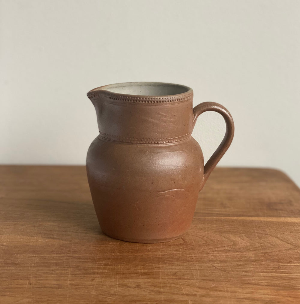 vintage French stoneware pitcher