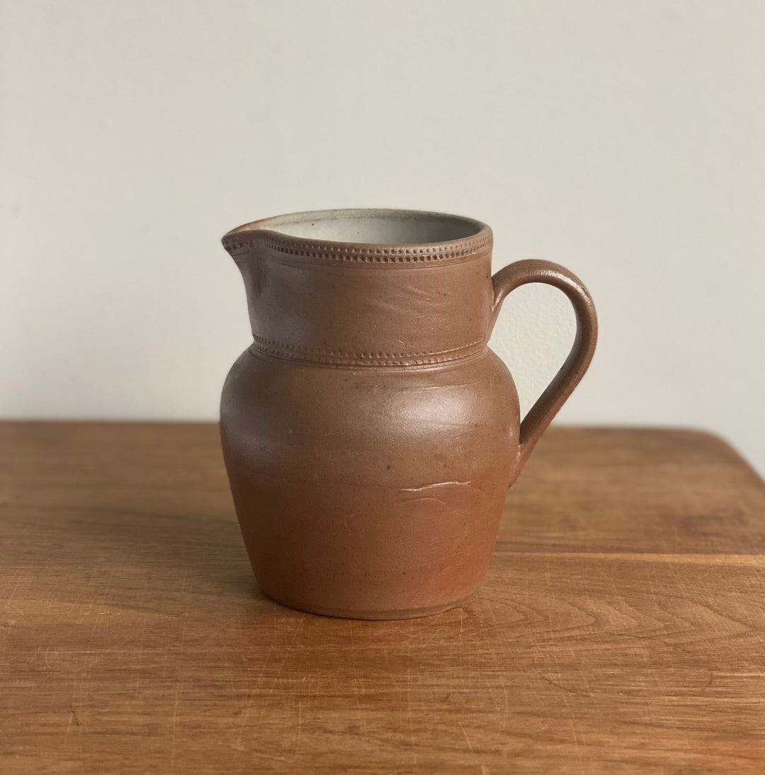 vintage French stoneware pitcher