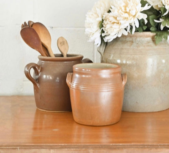 vintage french stoneware confit pot