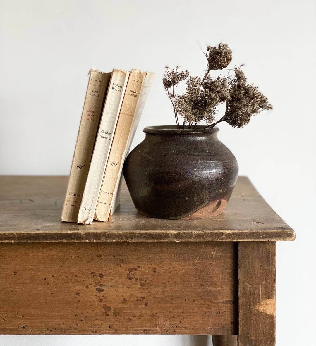 vintage widemouth pottery vase