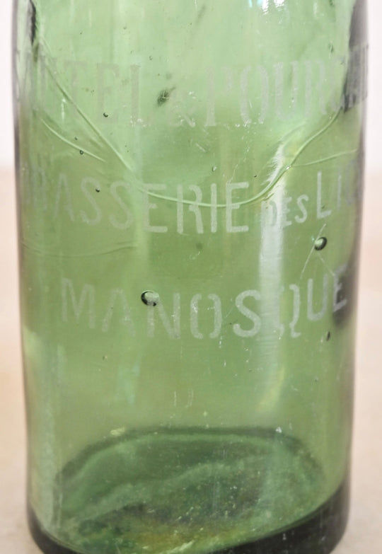 antique brasserie bottle with porcelain lid
