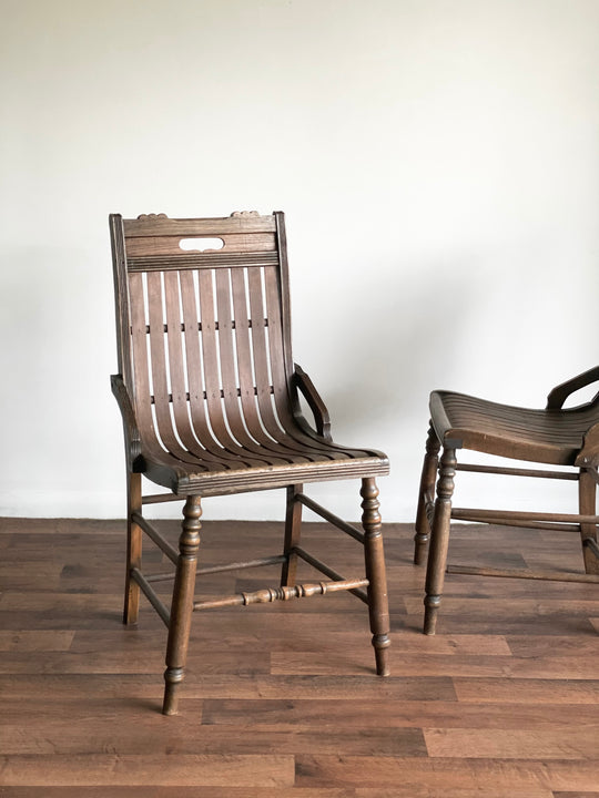 antique bentwood oak frame deck chairs