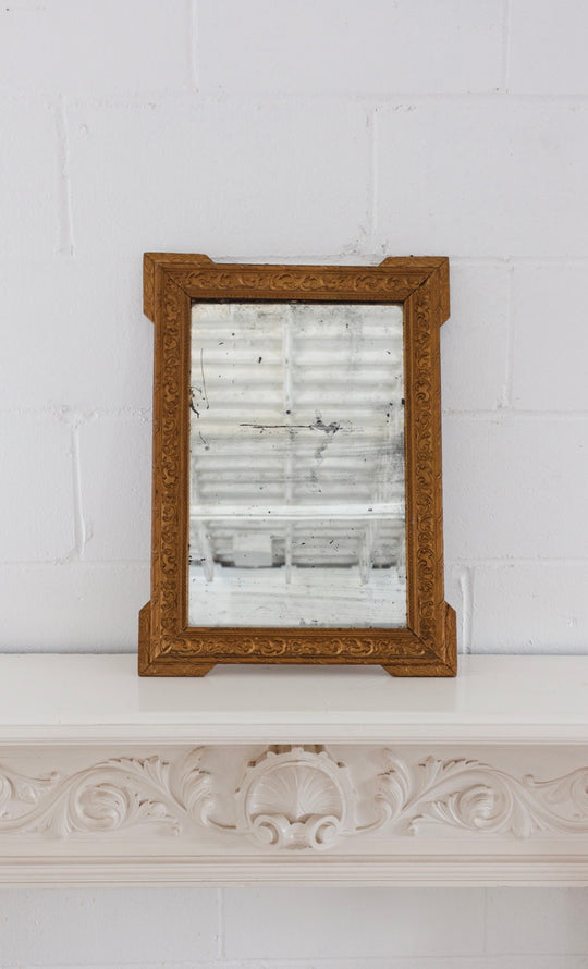 19th century French Louis XVI style gilt wood mirror
