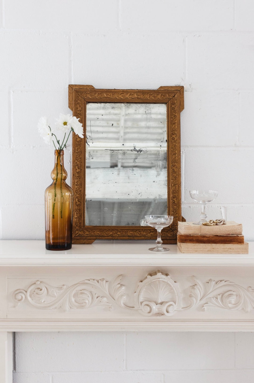 19th century French Louis XVI style gilt wood mirror