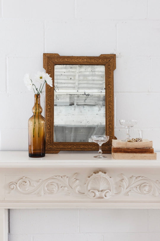 19th century French Louis XVI style gilt wood mirror