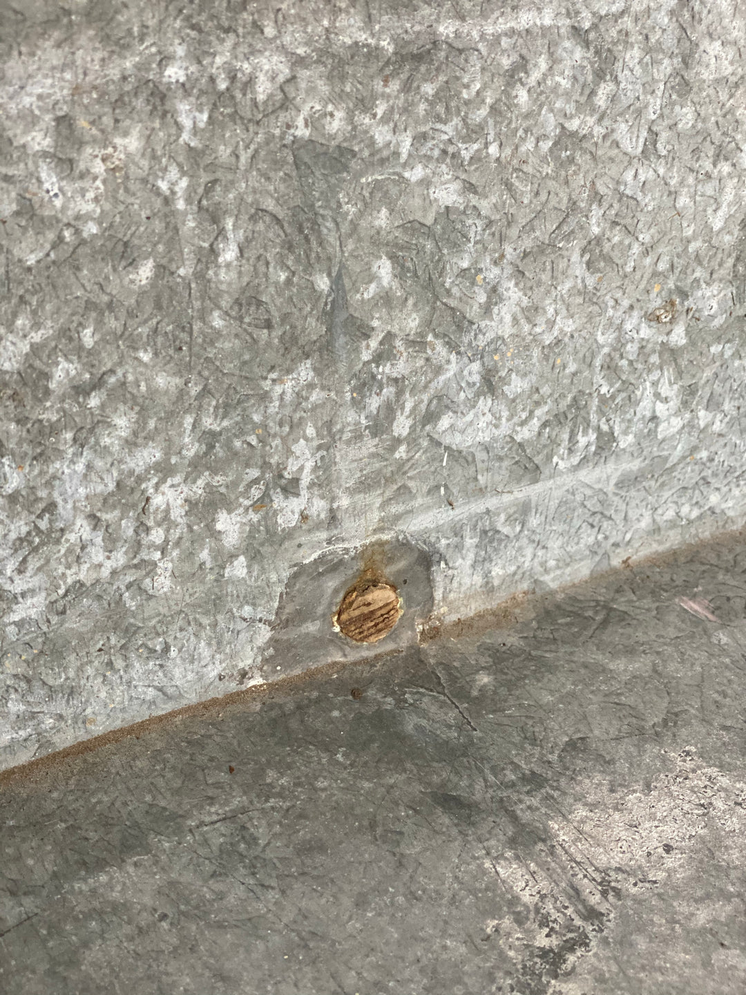 vintage galvanized footed planter