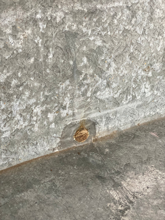 vintage galvanized footed planter