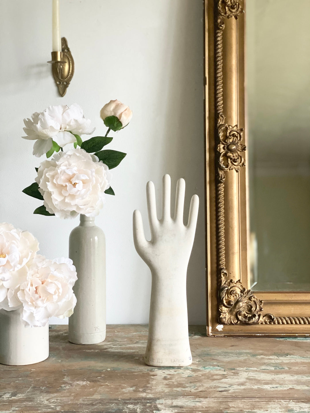 vintage ceramic glove mold