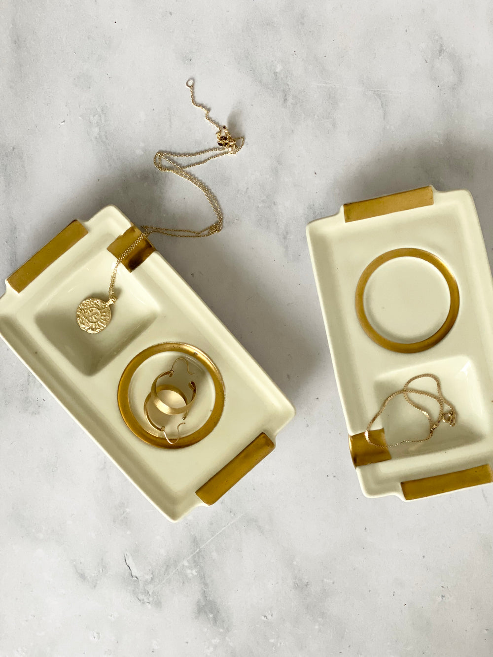 vintage Limoges saucer & ashtray, set of two