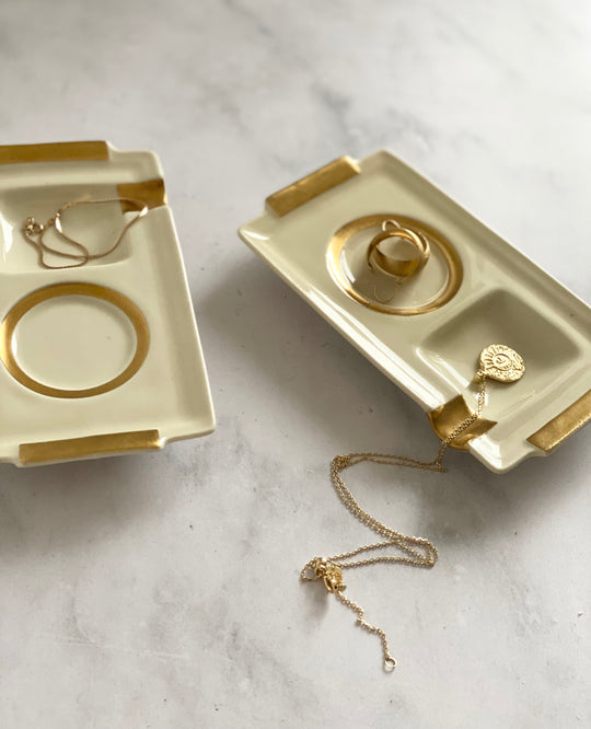 vintage Limoges saucer & ashtray, set of two