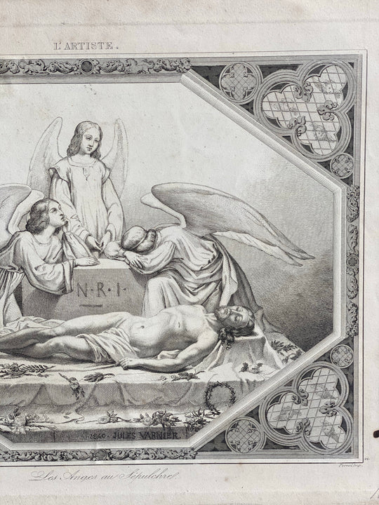 antique engraving, "l'artiste"