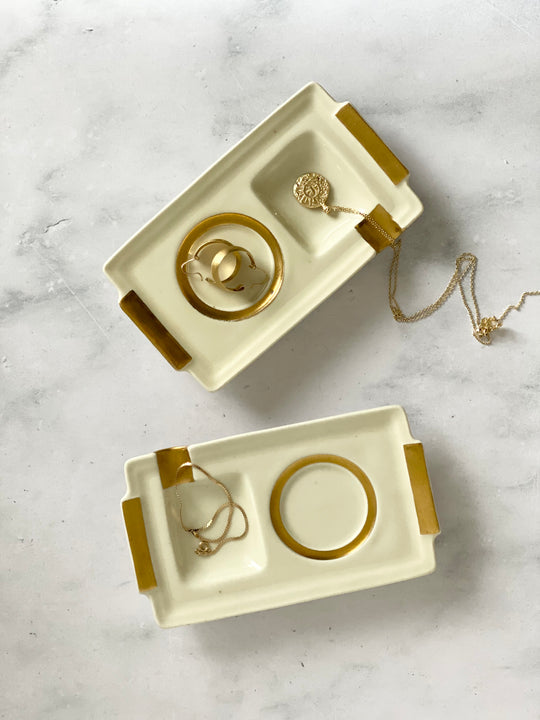 vintage Limoges saucer & ashtray, set of two