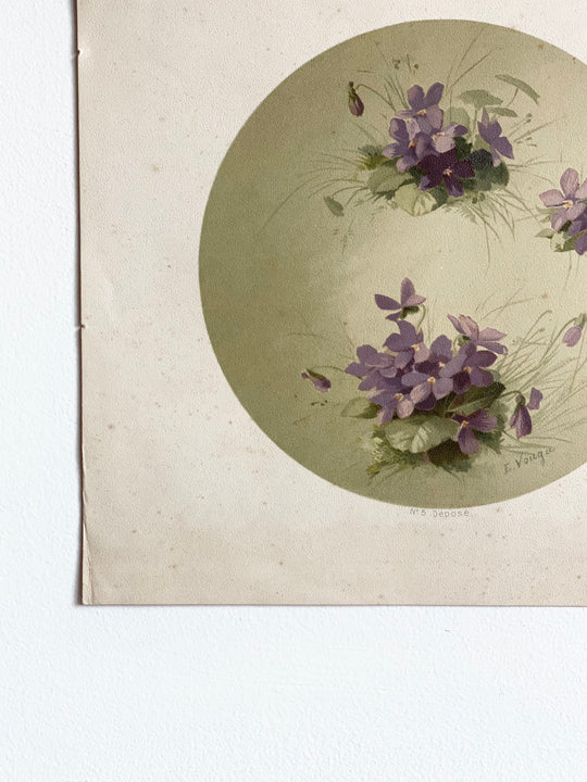 antique e. vouga chromolithograph pair