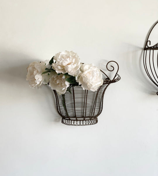 vintage French wrought iron basket II