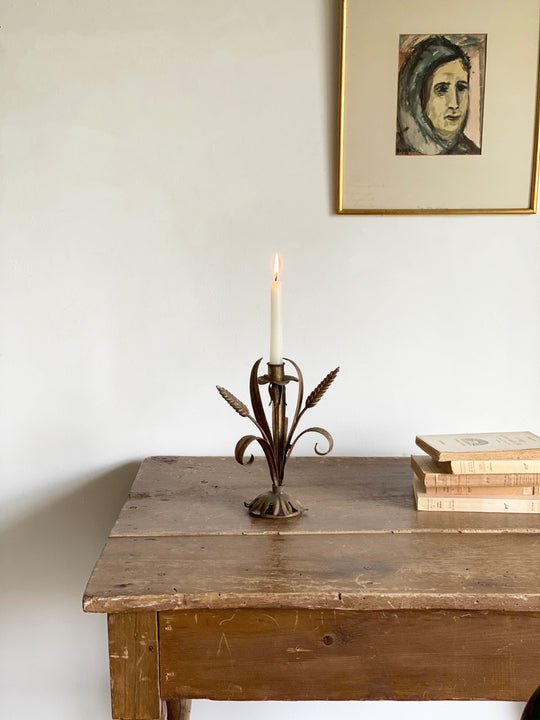 vintage Italian forged metal candle stick