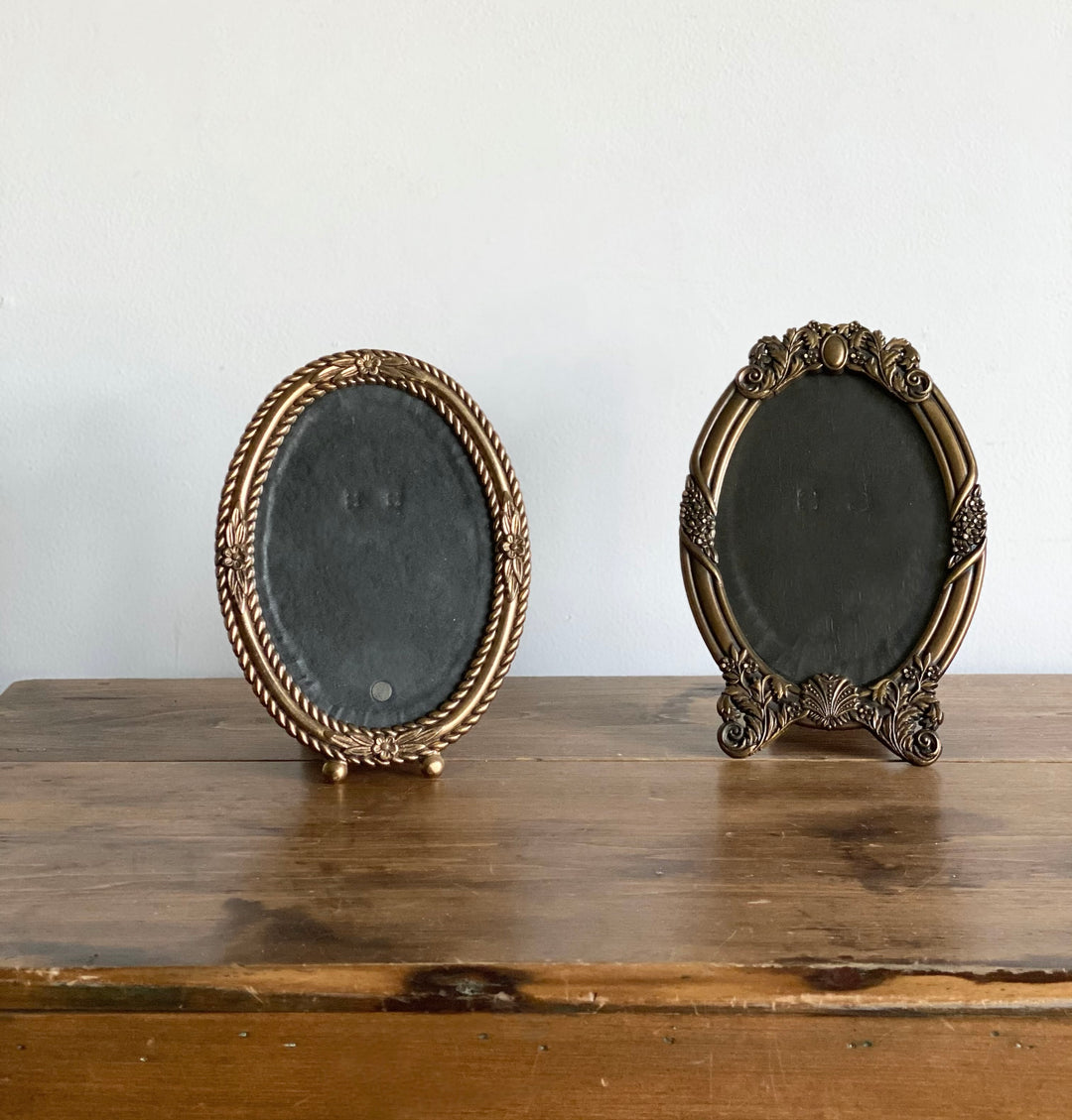 pair of vintage brass frames