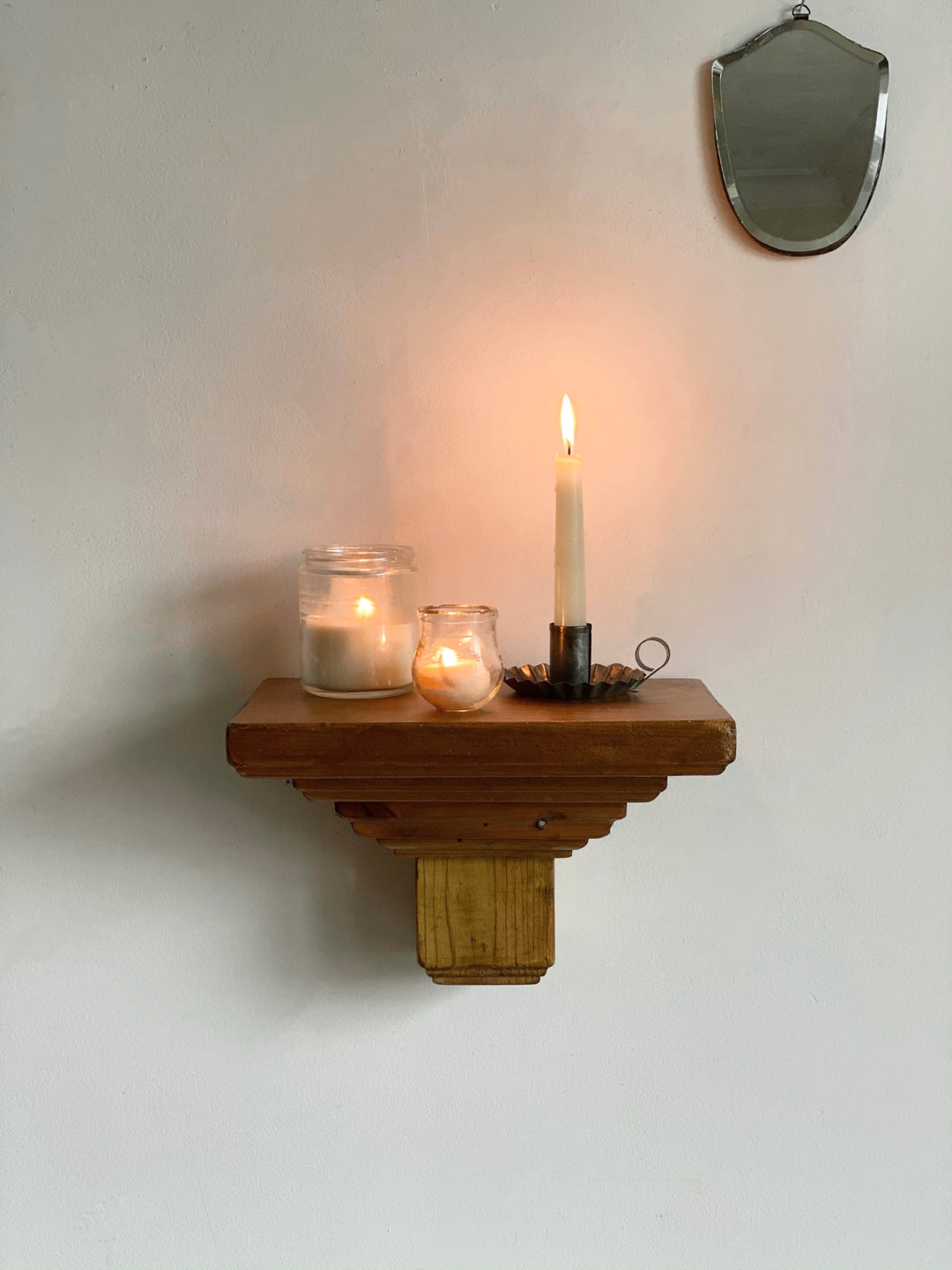 vintage tiered wall sconce shelf