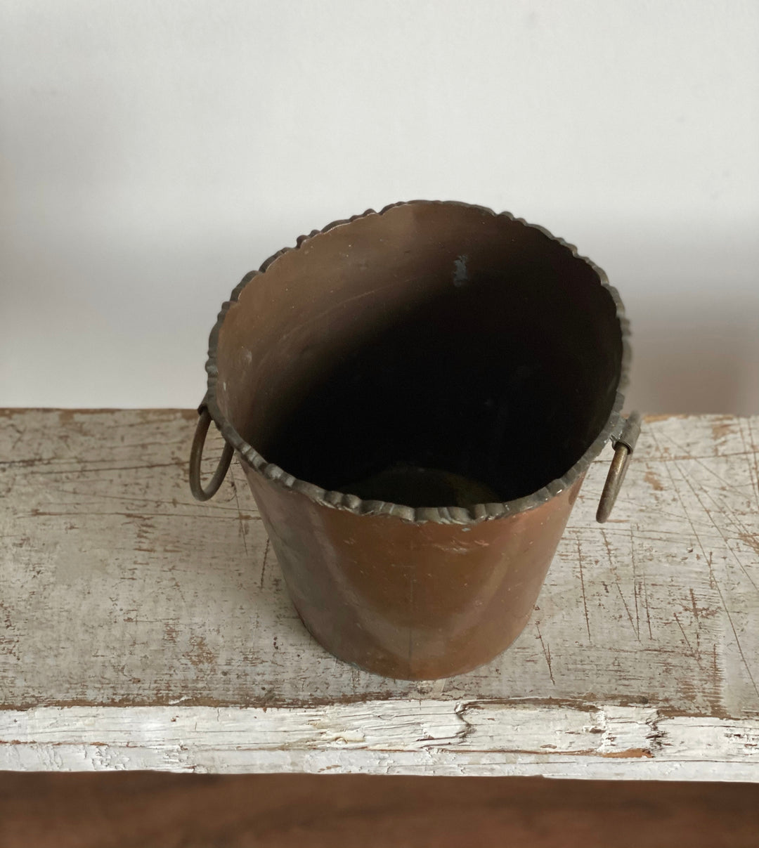 vintage ring handled copper bucket