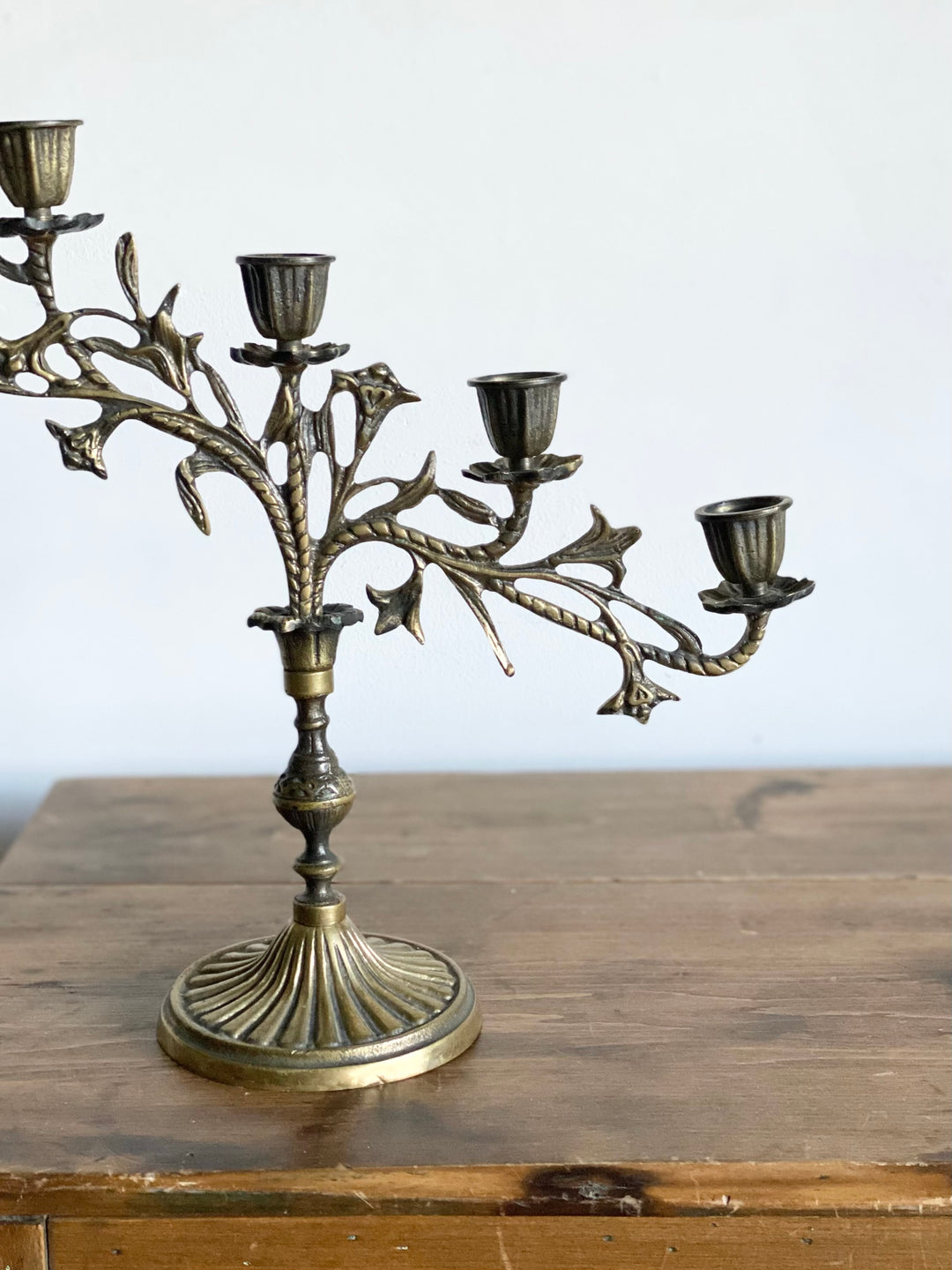 antique brass altar candelabra