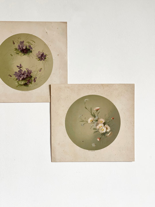 antique e. vouga chromolithograph pair