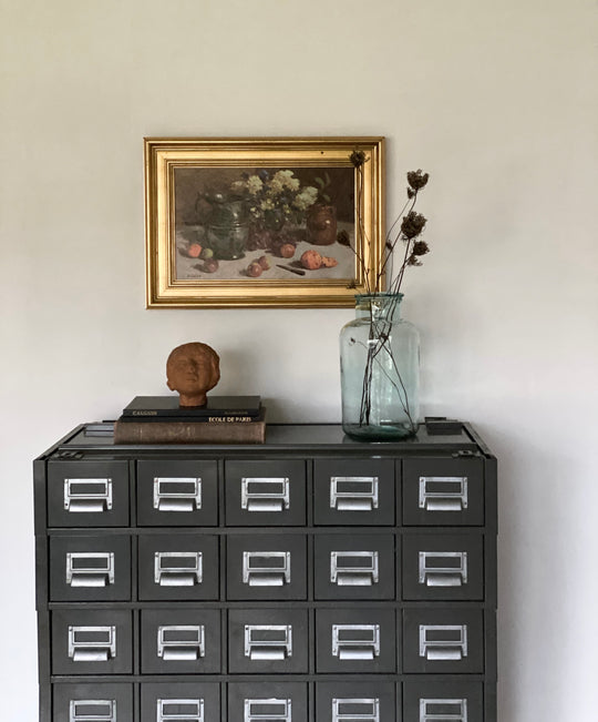 vintage index card cabinet