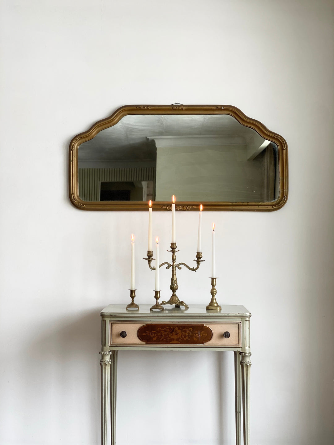 vintage gold piano mirror