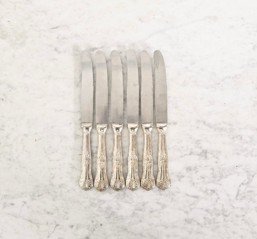 vintage french silver plate flatware, full set of 30