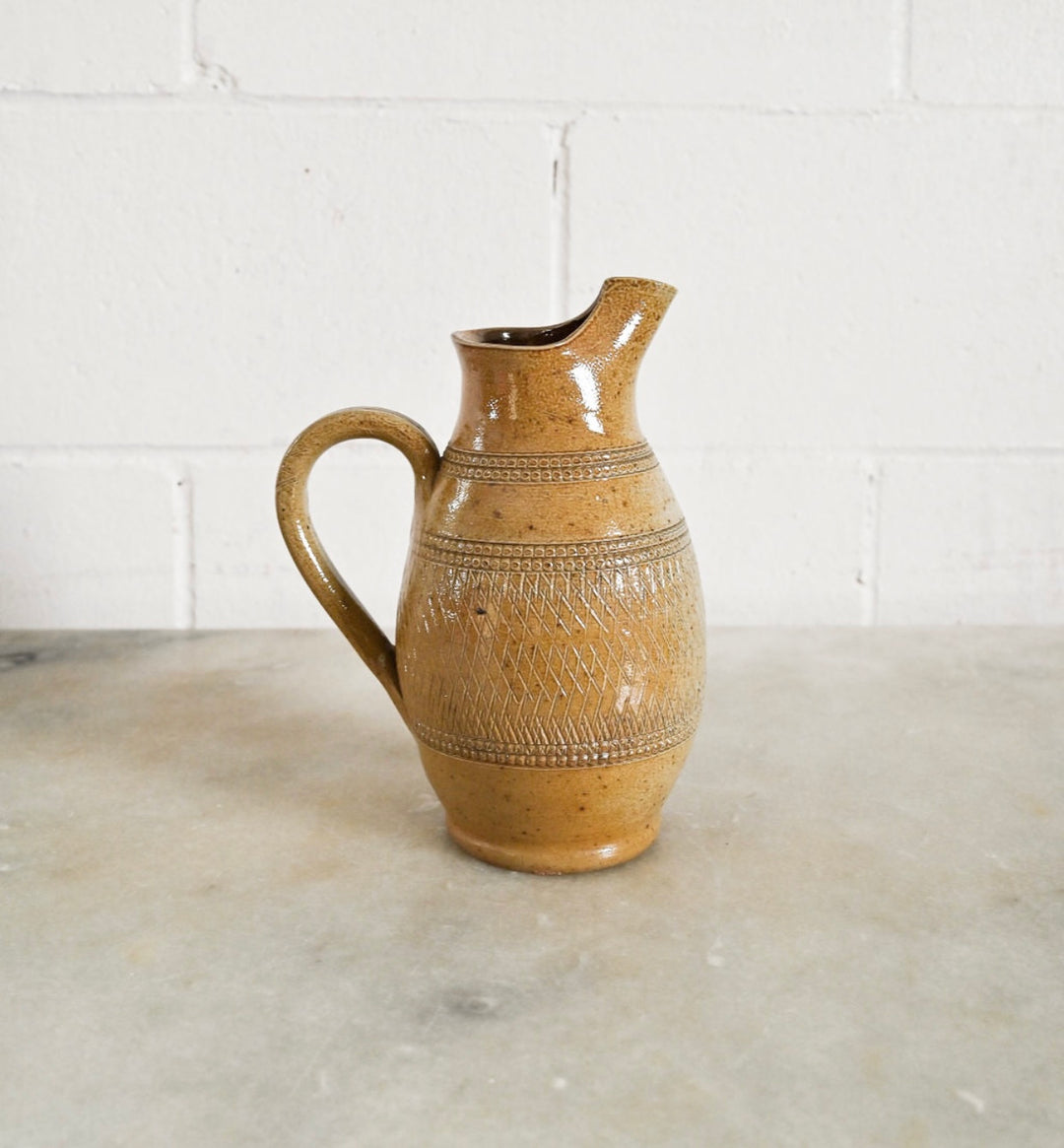 vintage french stoneware pitcher