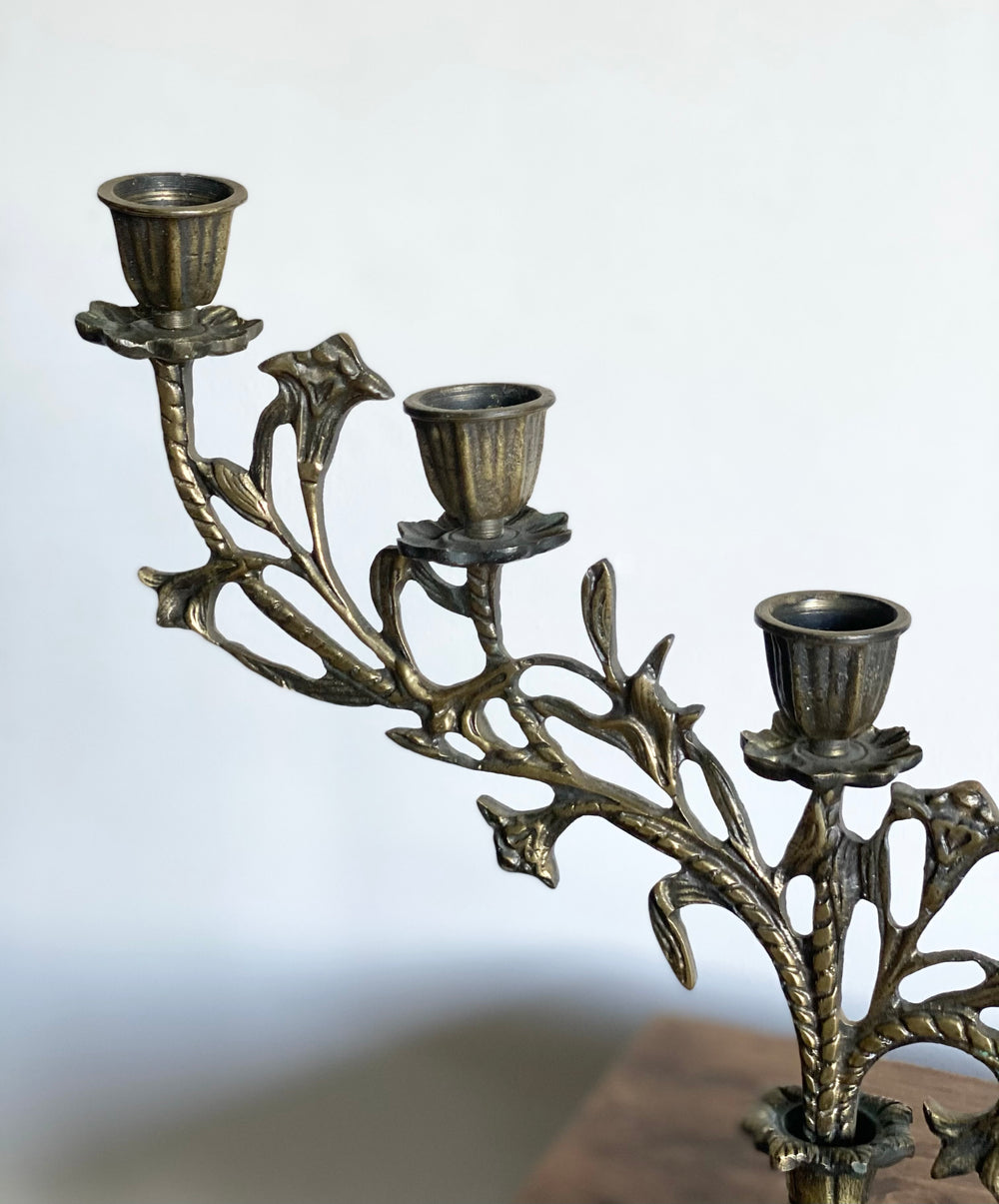 antique brass altar candelabra