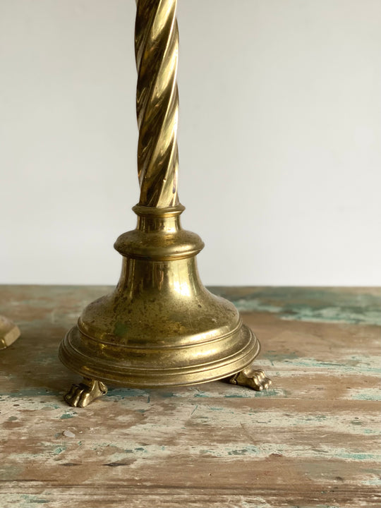 antique extra large Scottish candle stick